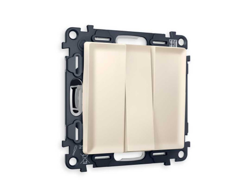 Комплект механизма 3-кл выключателя AMBRELLA VOLT ALFA Бежевый матовый QUANT (AP3250, VM133) MA325010