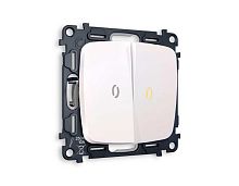 Комплект механизма 2-кл проходного выключателя AMBRELLA VOLT с подсветкой 3200K OMEGA Жемчуг QUANT (OP2040, VM120, G22Y) MO204030