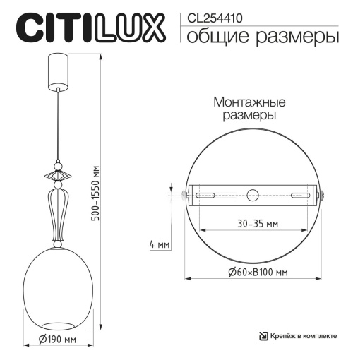 Подвесной светильник Citilux Fernet CL254410 фото 3
