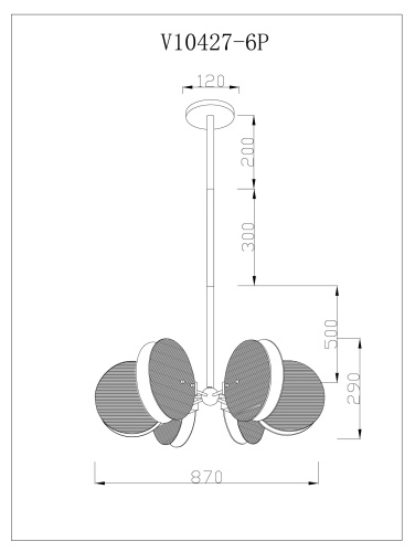 Люстра на штанге Moderli V10427-6P Bari фото 2