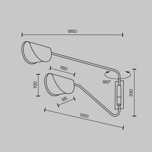 Настенный светильник (бра) Maytoni MOD126WL-02B фото 12