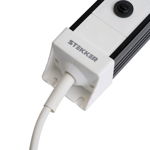 Сетевой фильтр 6-местный с/з STEKKER 3x1мм2, 5 м, 250В, 16А, серия Techno, HM22-61-05, белый фото 7
