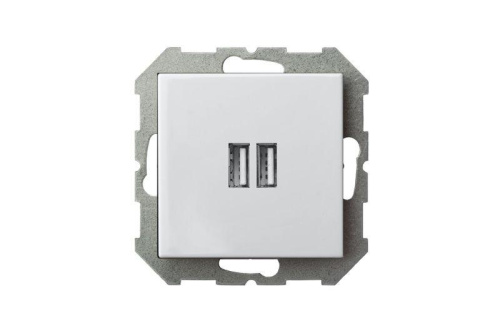 Розетка 2xUSB Liregus Epsilon белый 28-0352 фото 2
