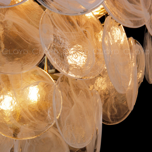 Люстра Cloyd LINZE-B C18 / Ø80 см - латунь - белое стекло (арт.11676)