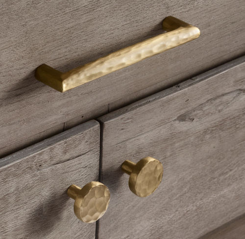 Ручка-кнопка Smythe d.3.2 Hammered Brass фото 2