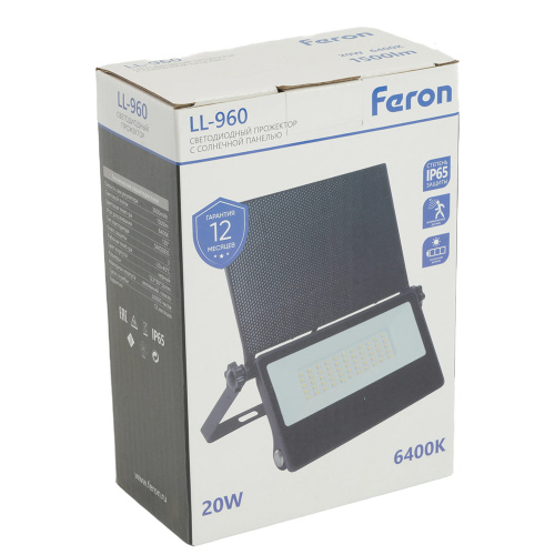 Прожектор с солнечной панелью,  LL-960, IP65 20W 6400K фото 18