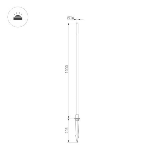 Ландшафтный светодиодный светильник Arlight KT-Canna-L1000-1W Warm3000 034163 фото 3