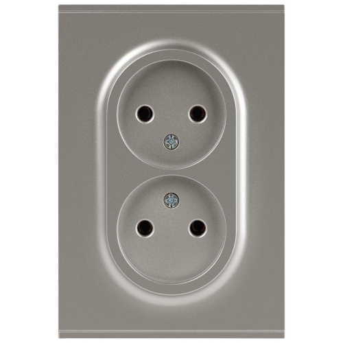 Розетка ЭРА Arktik 16-2107-07 без заземления двойная 2X2P 16А-250В титан Б0071687
