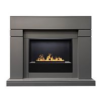 Электрокамин RealFlame Lindelse 26 GR серый, графит c очагом 3D Cassette 630 Black Panel