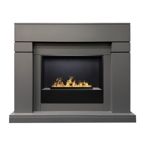 Электрокамин RealFlame Lindelse 26 GR серый, графит c очагом 3D Cassette 630 Black Panel