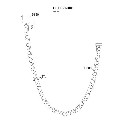 Люстра подвесная Adorno FL1169-30P фото 3