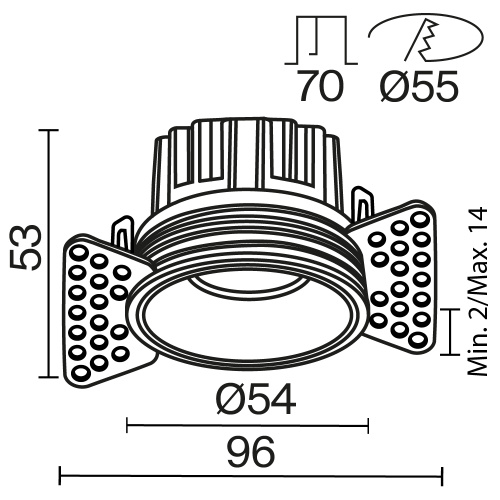 Встраиваемый светильник Technical DL058-7W3K-TRS-B фото 3