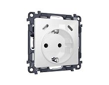 Комплект механизма электрической розетки 2USB С+C 20W с/з на винтовых зажимах 16A-250V Ambrella Volt ALFA Белый глянец QUANT (AP1105, VM165) MA110510