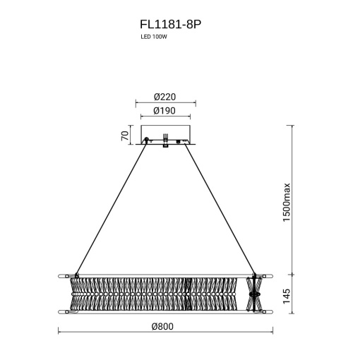 Люстра подвесная Sacrement Gold FL1181-8P фото 7