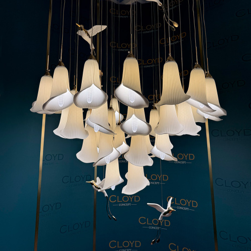 Люстра Cloyd OSANNA C41 / выс. 200 см - керамика - белый (арт.11897)