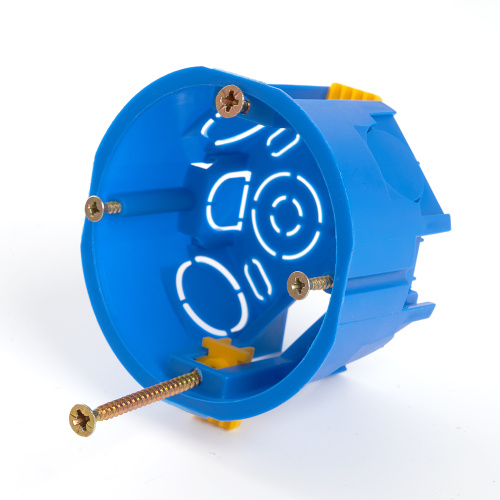 Подрозетник STEKKER EBX20-02-2 с лапками для полых стен, синий (без инд. стикера) фото 3