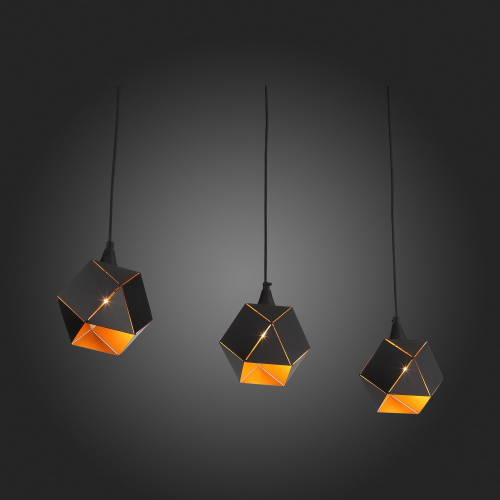 SL258.403.03 Люстра подвесная ST-Luce Черный/Черный, Золото E14 3*40W ENIGMA фото 6