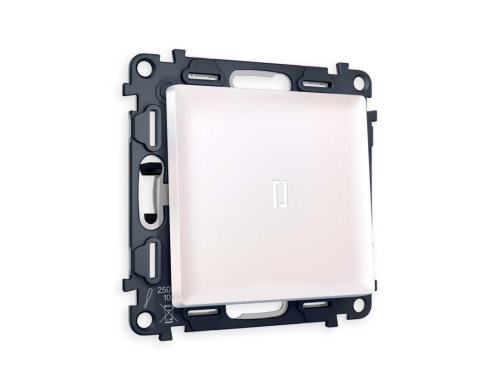 Комплект механизма 1-кл выключателя AMBRELLA VOLT с подсветкой 5600K ALFA Жемчуг QUANT (AP2020, VM101, G14W) MA202015