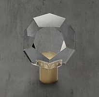 Ручка-кнопка Camden Crystal d.3.2 Lac.Burnished Brass