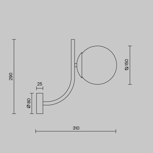 Настенный светильник (бра) Maytoni MOD109WL-01BS фото 2