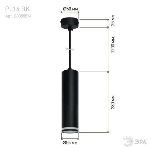 Подвесной светильник ЭРА PL 16 BK Б0055574 фото 10