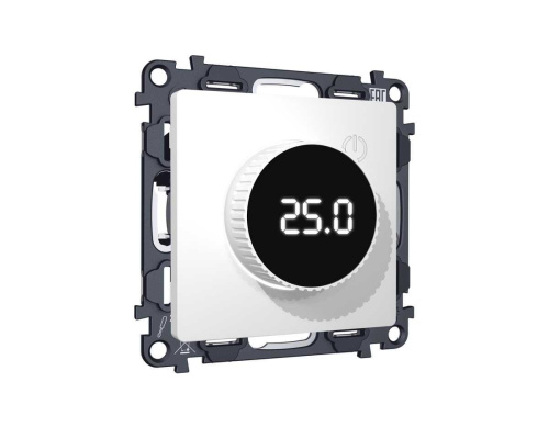 Комплект механизма терморегулятора теплого пола с цифровым дисплеем с подсветкой 16A-250V ALFA Белый матовый QUANT (AP1258, VM1385) MA125810
