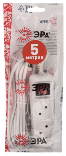 Удлинитель ЭРА 2гн 5м б/з U-2s-5m-2x1 Б0044048 фото 2