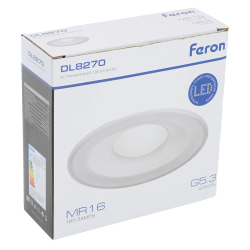 Светильник встраиваемый Feron DL8270 потолочный MR16 G5.3 матовый белый фото 11