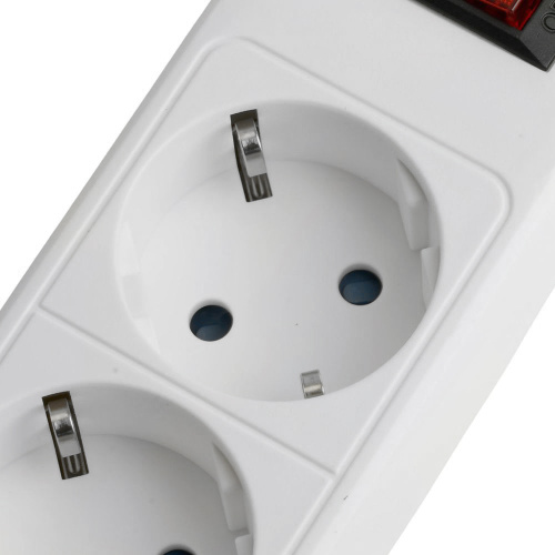 Сетевой фильтр 4-местный с/з STEKKER HM20-41-05 3x1мм2, 5 м, серия Optima, белый фото 5