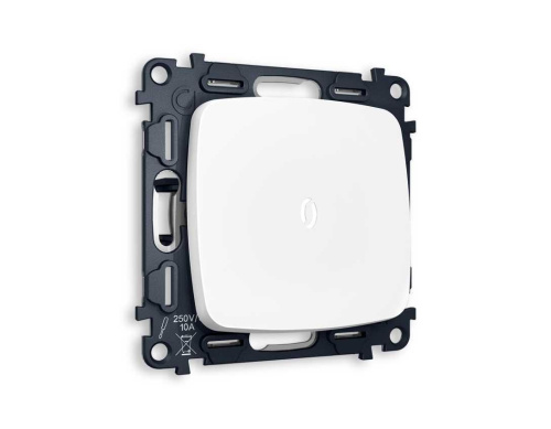 Комплект механизма 1-кл выключателя AMBRELLA VOLT с подсветкой 5600K OMEGA Белый матовый QUANT (OP1220, VM101, G14W) MO122015