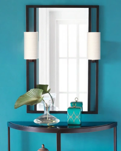 Черное зеркало с бра "Дуглас"