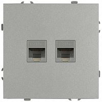 Розетка ЭРА Galaxy 15-3108-03 информационная двойная 2XRJ45 IP20 алюминий Б0070760