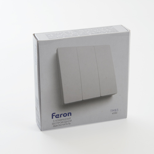 Выключатель беспроводной FERON TM83 SMART, 7мВт, IP20, трехклавишный, белый фото 6