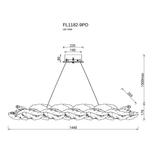 Люстра подвесная Felicity Gold FL1182-9PO фото 4