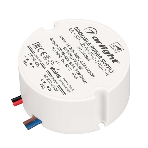 Драйвер Arlight ARJ-SP-42500-PFC-Triac-R 30-42V 21W IP44 0,5A 040964 Драйвер Arlight ARJ-SP-42500-PFC-Triac-R 30-42V 21W IP44 0,5A 040964