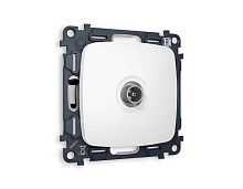 Комплект механизма TV розетки проходной AMBRELLA VOLT OMEGA Белый матовый 5-1000 MHz 4dB QUANT (OP1330, VM211) MO133030