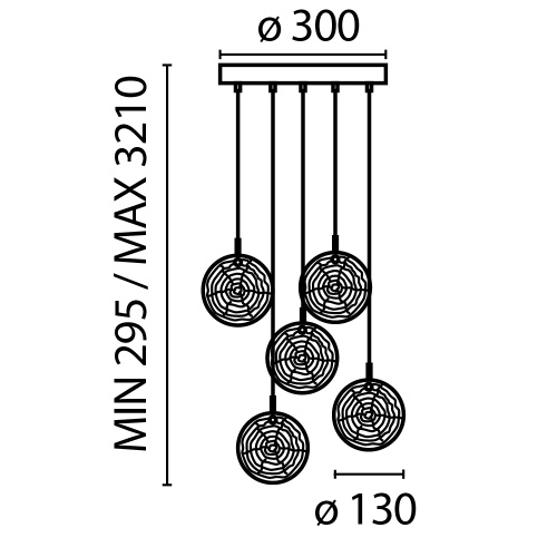 Подвесной светильник Maytoni MOD254PL-05BS фото 3