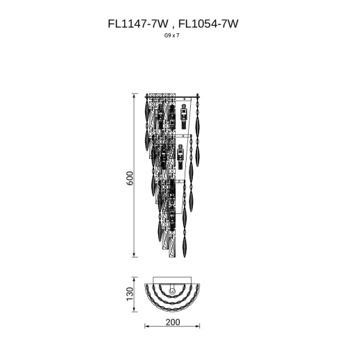 Бра Vetto Chrome FL1054-7W фото 3