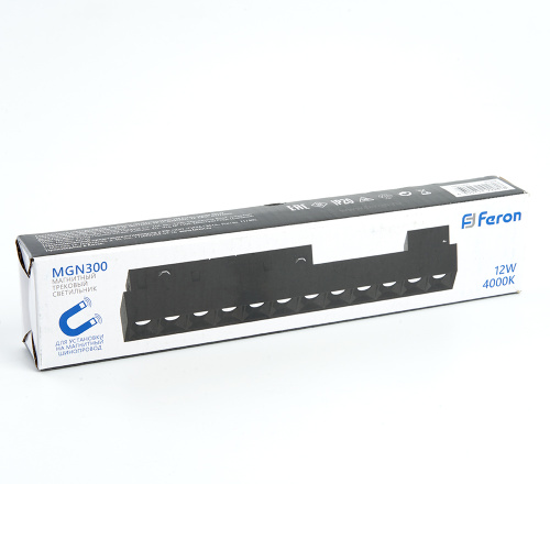 Светильник светодиодный Feron MGN300 трековый низковольтный 12W, 1080 Lm, 4000К, 30 градусов, черный серия LensLine фото 7
