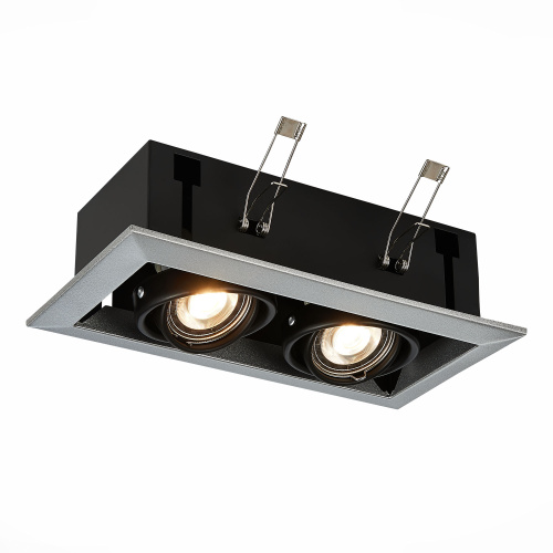 ST250.148.02 Св-к встр. Черный GU10 2*50W  L245xW126xH70 220V Без ламп Встраиваемые светильники фото 8