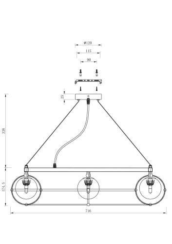 Подвесной светильник Maytoni MOD312PL-10GCH фото 4