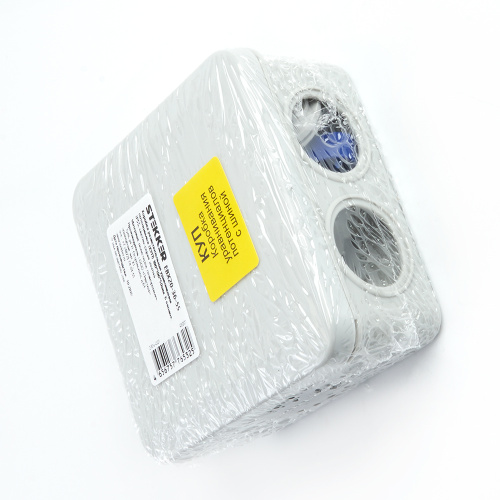 Коробка разветвительная уравнивания потенциалов (КУП) STEKKER EBX20-36-55, 100*100*50мм, 6 вводов, IP55, светло-серая (GE41361) фото 3