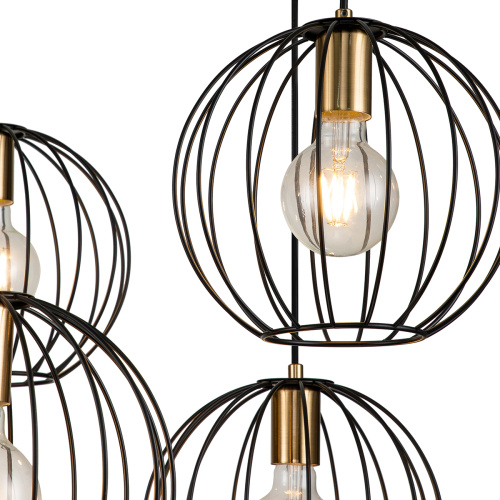 Подвесной светильник Escada 10176/6 E27*60W Black/Brass фото 3