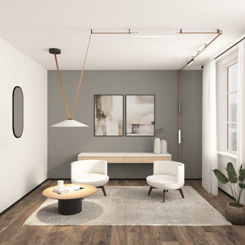 DK5674-BK Cветильник для трека-ремня Belty Smart, серия Linear, со светодиодом, L323*W40*H45мм, 48V DC, 12W, RA90, 120°, 2700-6500K, IP20, черный, алюминий фото 3
