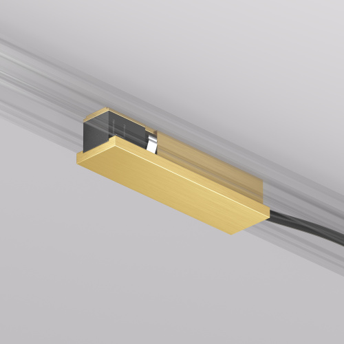 TR5721-SB Подвод питания универсальный (середина/торец) для трека SHINE BASE, 48V DC, IP20, сатинированная латунь, алюминий фото 6