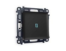 Комплект механизма 1-кл выключателя AMBRELLA VOLT с подсветкой 10000K ALFA Черный матовый QUANT (AP8020, VM101, G17B) MA802020