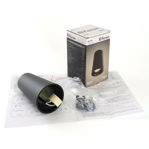 Светильник потолочный Feron ML185 Barrel BELL MR16 35W, 230V, GU10, чёрный фото 2