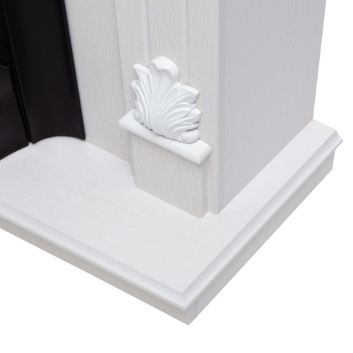 Электрокамин RealFlame Ottawa WT белое золото с очагом Majestic Lux Brass фото 7