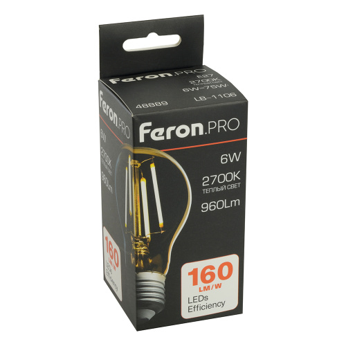 Лампа светодиодная Feron.PRO LB-1106 Шар E27 960LM 6W 175-265V 2700K фото 2