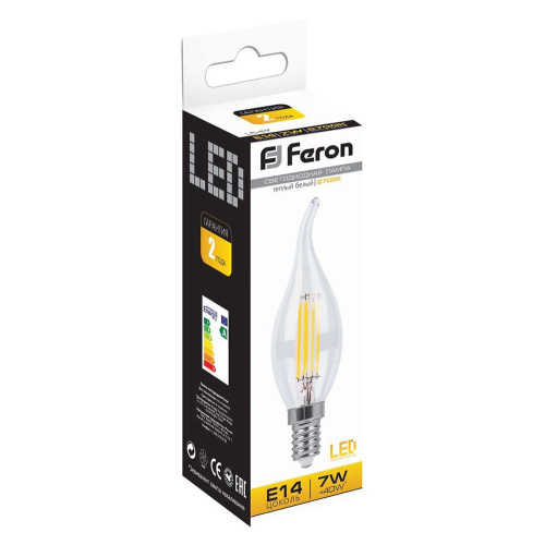 Лампа светодиодная Feron LB-67 Свеча на ветру E14 7W 230V 2700K фото 3